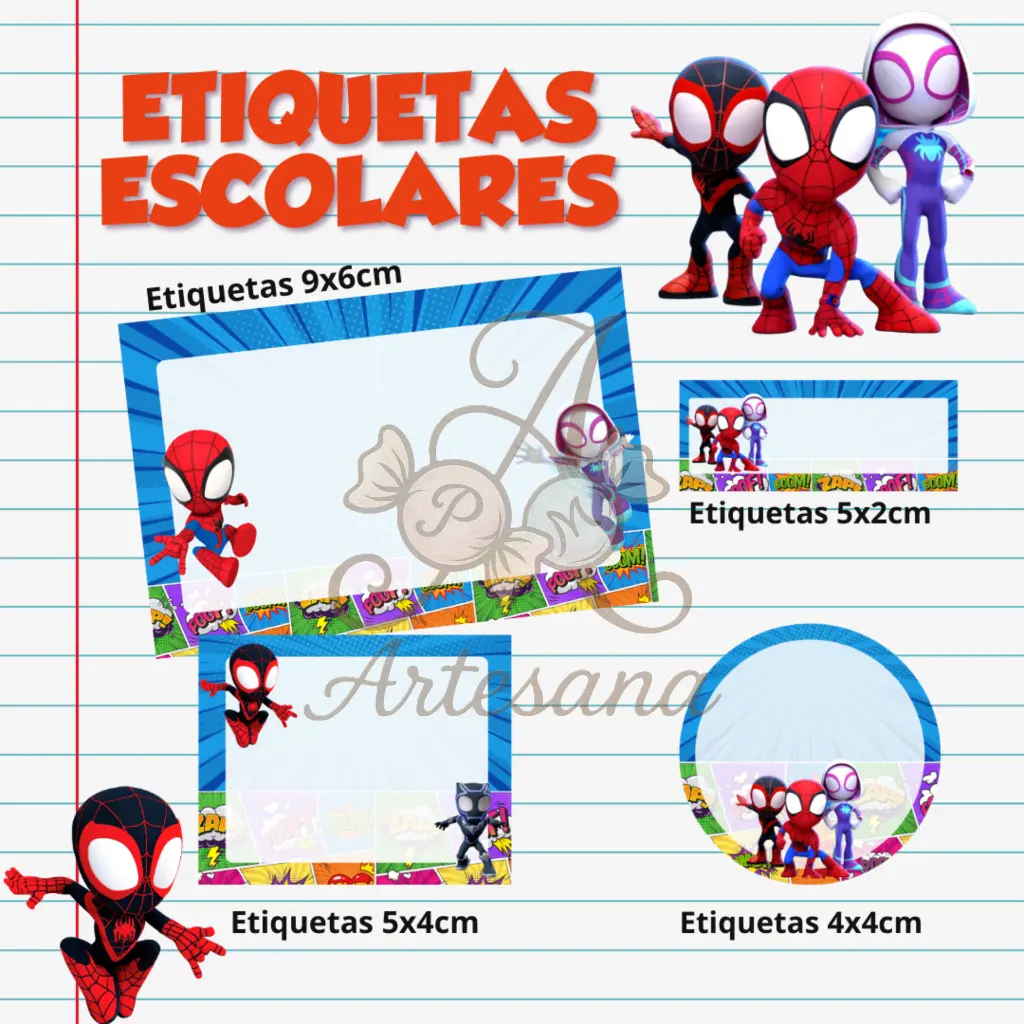 Etiquetas Spiderman.webp