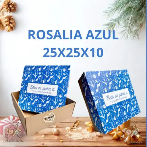 Caja Rosalía Azul 25x25x10✅