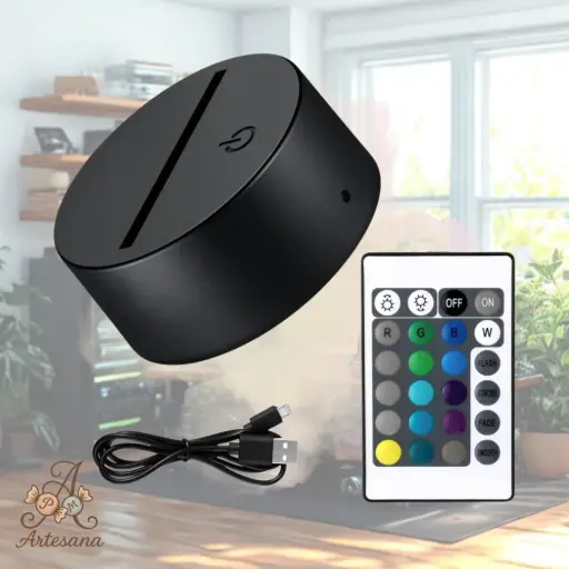 ✨ Base LED Multicolor para Acrílico – Efecto 3D ✨